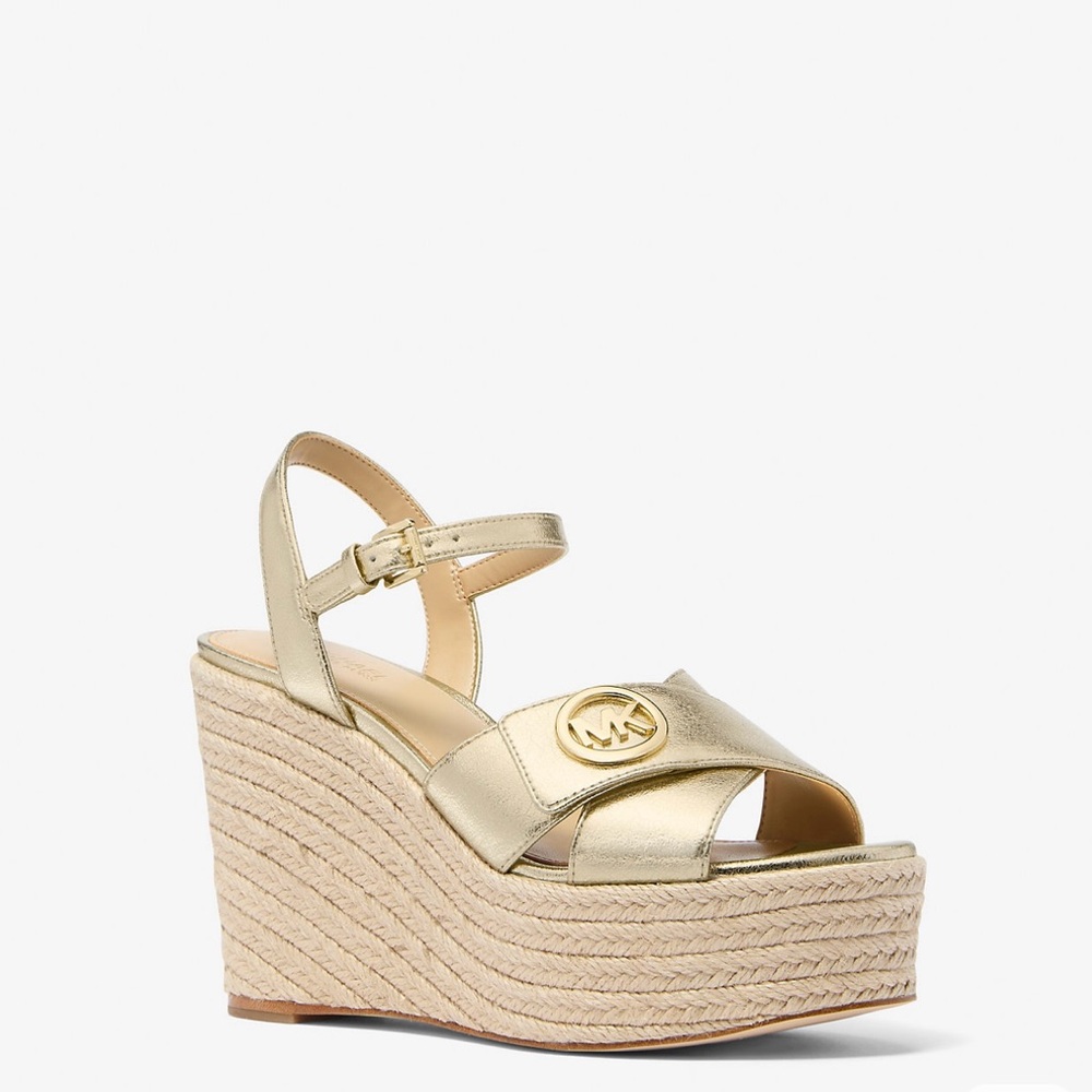 Michael Kors Hannah Metallic Wedge Sandal size 10 new in a box